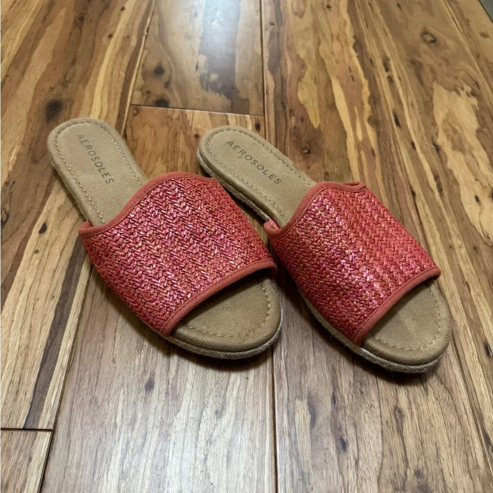 Aerosoles Denville Woven Slide Sandals Women's Flats‎ 9M Red